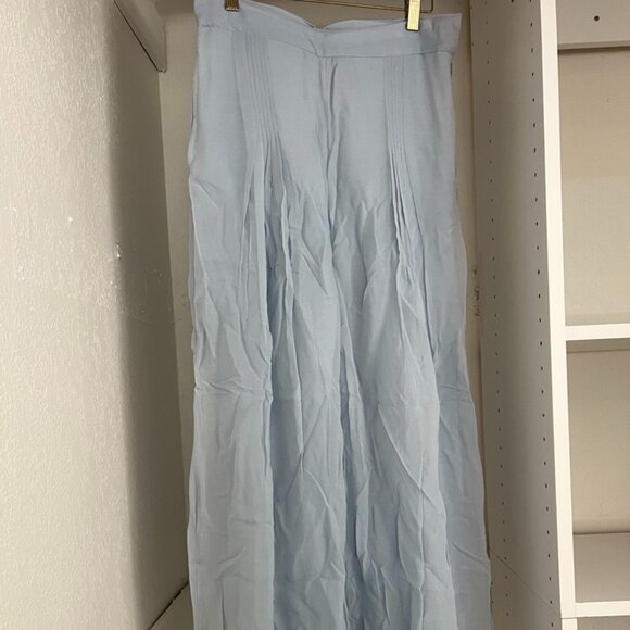 Sky Blue Anarkali Suit With Center Slit Adorn In Thread Embroidery - Picture 8 of 8